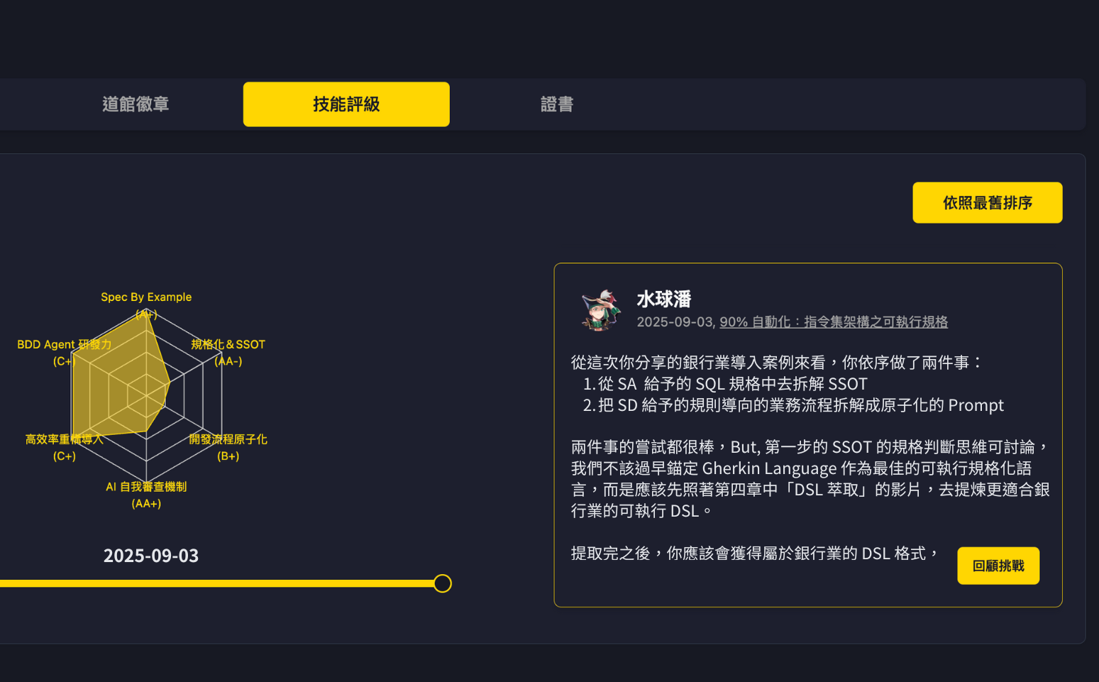 技能評級成長系統